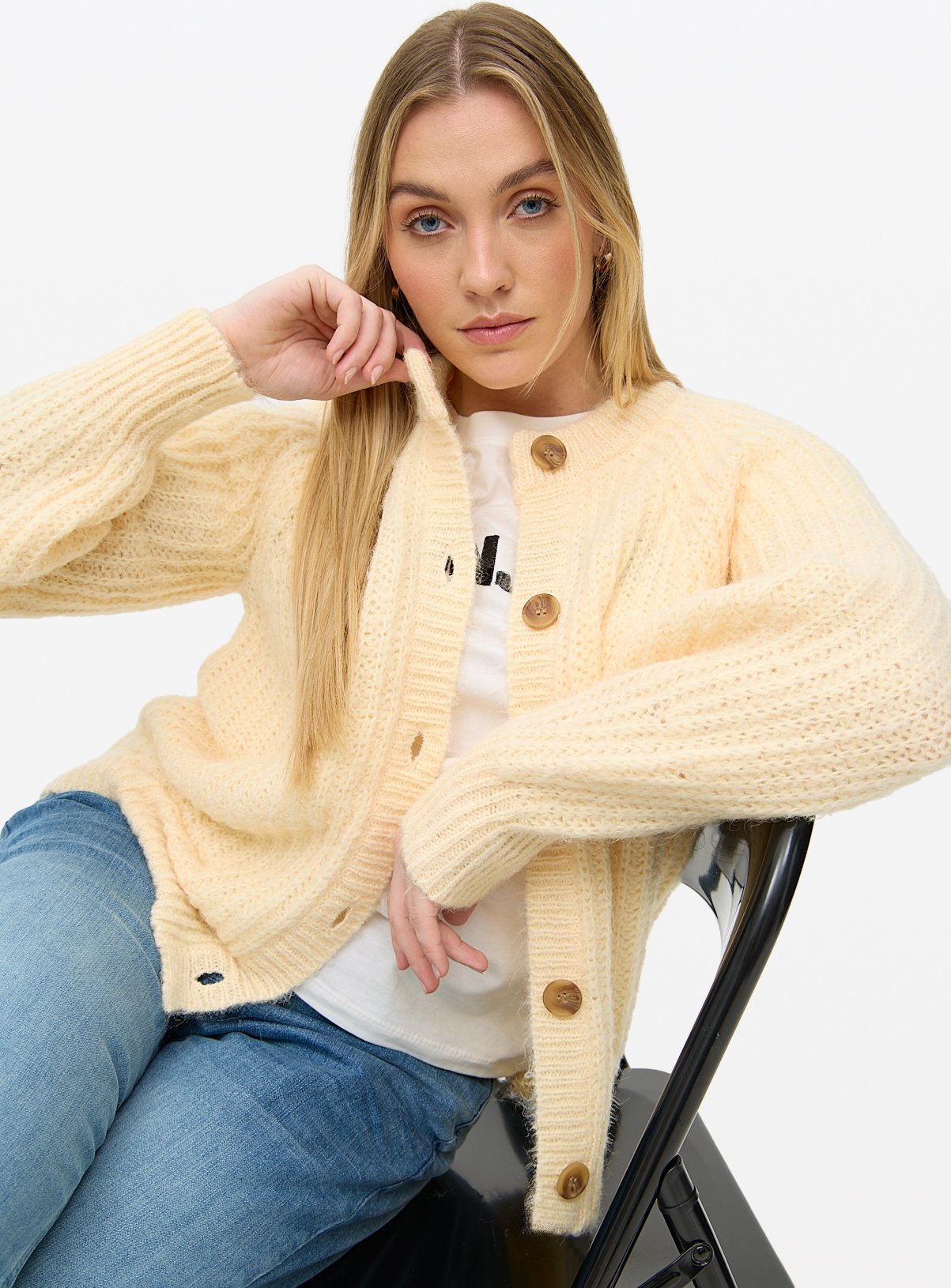 Light Yellow Raglan Sleeve Cardigan 8 - Image 2 thumbnail
